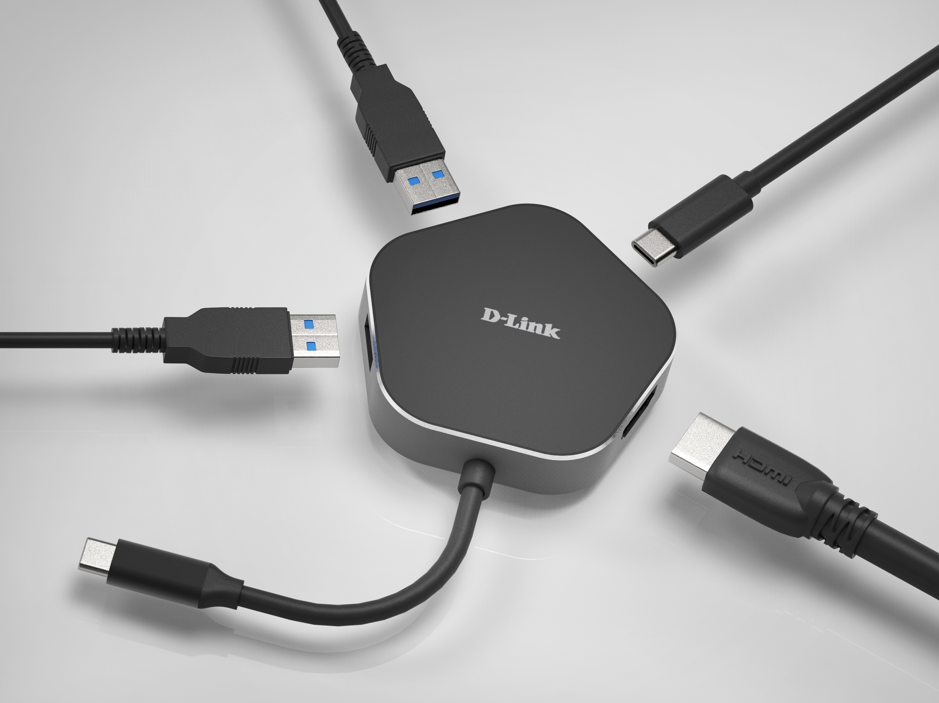 DUB-M520 Hub USB-C 5 en 1 con HDMI/Ethernet y suministro eléctrico